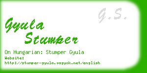 gyula stumper business card